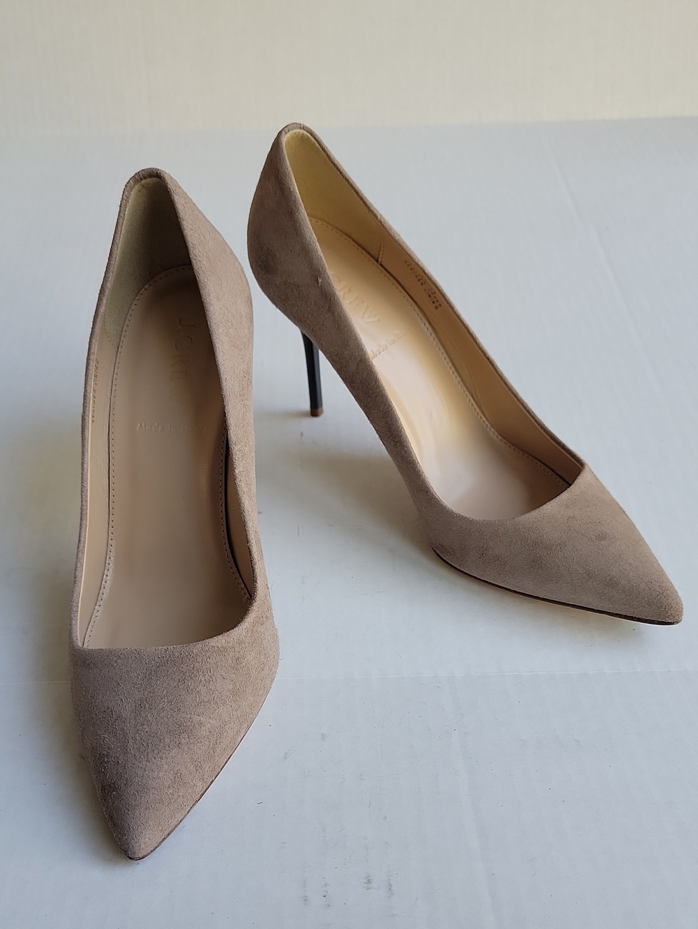 J. Crew Taupe Suede Pointed-Toe Pumps